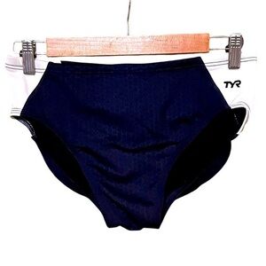 TYR Navy Blue & White Swim Brief w/ Interior Drawstring Style CL001UM